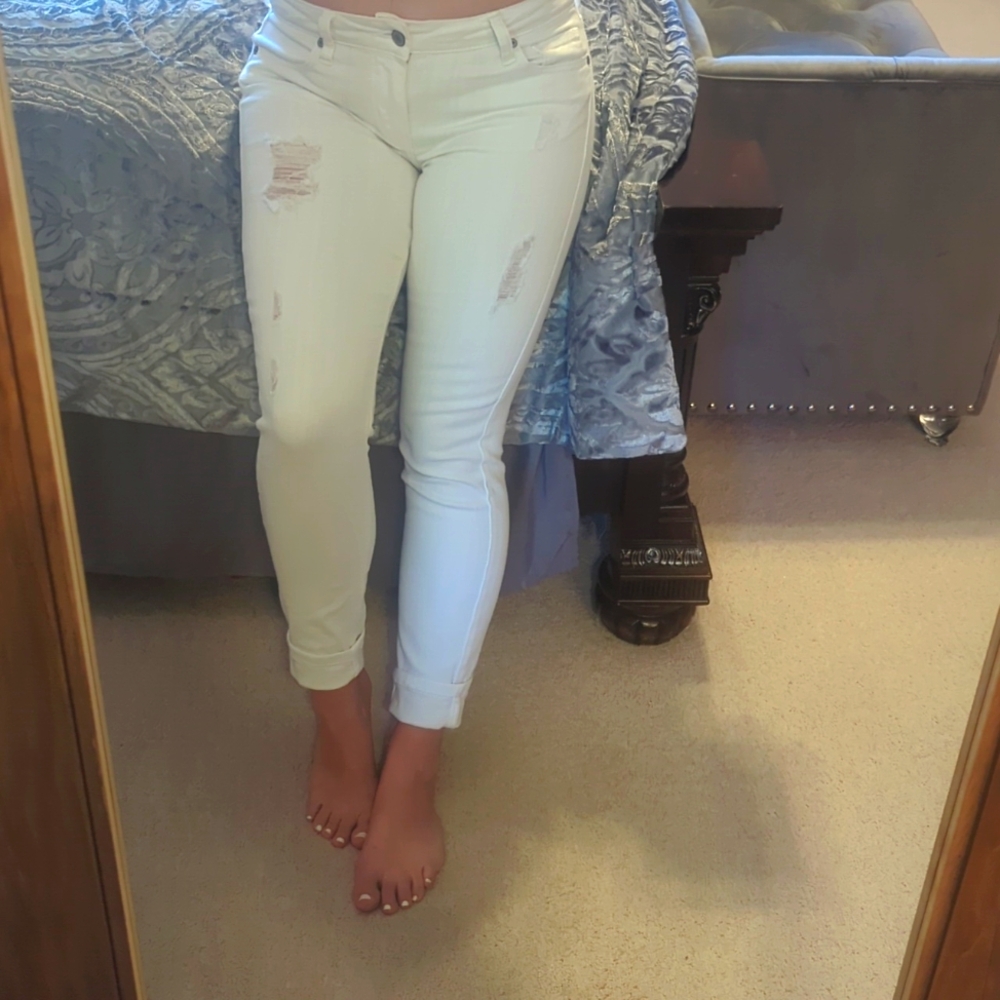 Eunina white jeans distressed